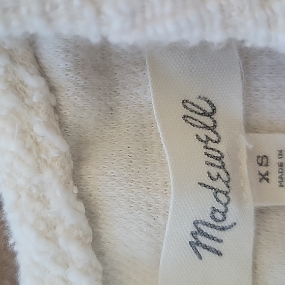 Madewell Flutter Sleeve Textured Linen Color Top, Xs - Picture 4 of 7